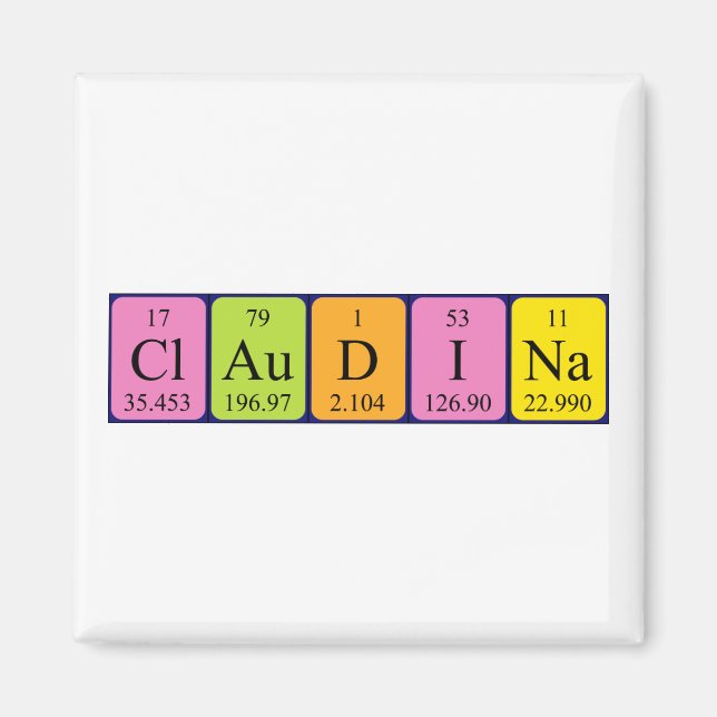 Claudina periodiskt bord namn magnet (Framsidan)