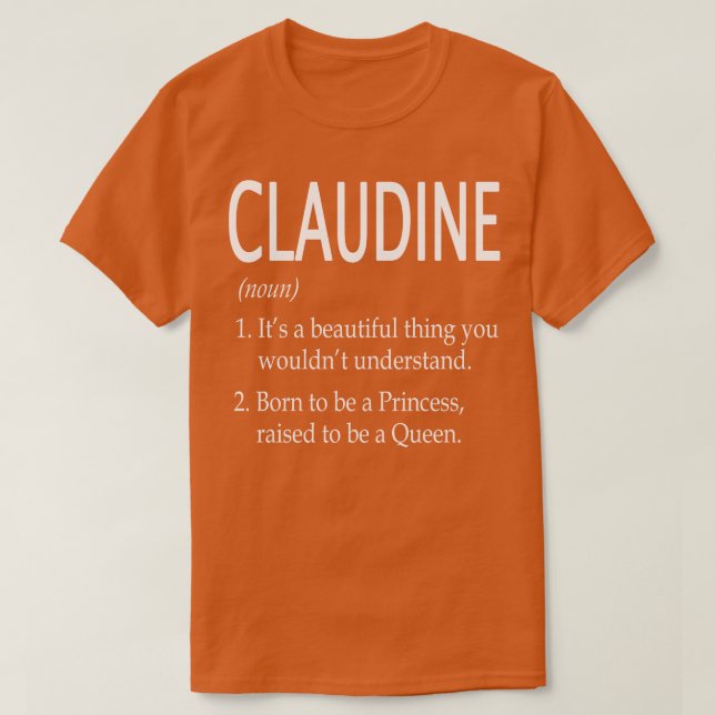 Claudine Namn Gift T Shirt (Design framsida)