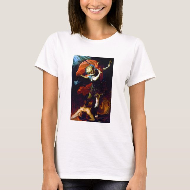 Claudio Coello The Archangel Saint Michael T Shirt (Framsida)