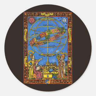 Claudius Ptolemy Astronom, Vintage Celest Runt Klistermärke