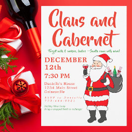 Claus & Cabernet Dam Vin Nattjulen Party Julkort