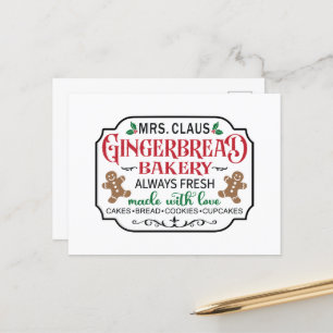 Claus Gingerbröd bakeri Helg Vykort