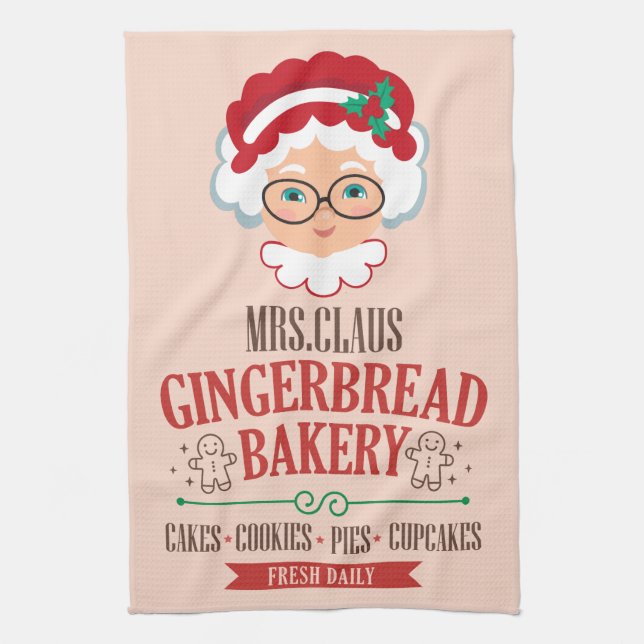 Claus Gingerbröd Bakery jul Kökshandduk (Vertikal)