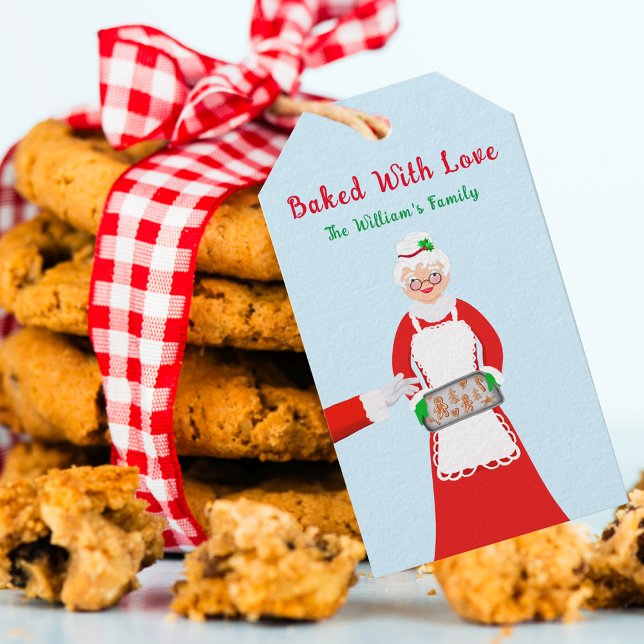Claus Gingertea Cookies Baked with Kärlek Presentetikett (Sweet Baked With Love for your holiday baked goods.)