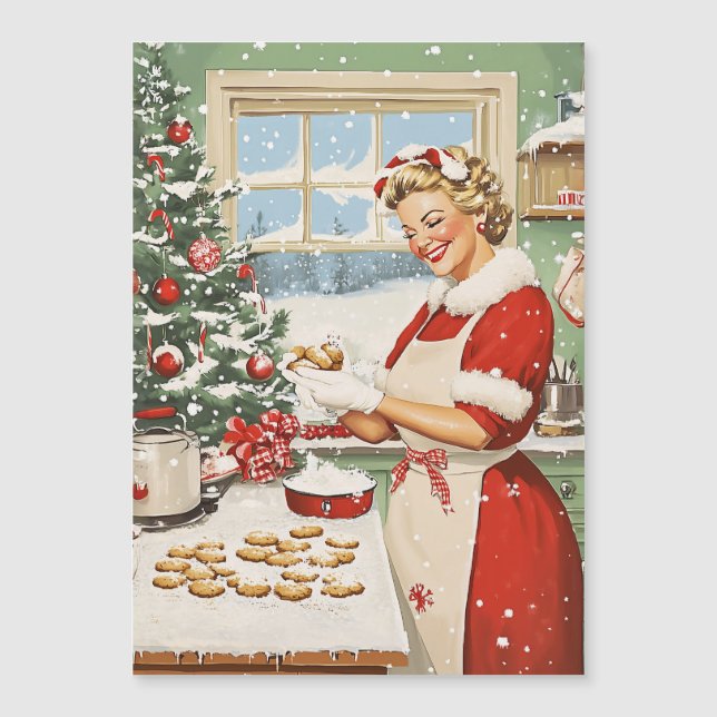 Claus Helgdag Baking Delight Magnetisk Inbjudningskort (Framsida)