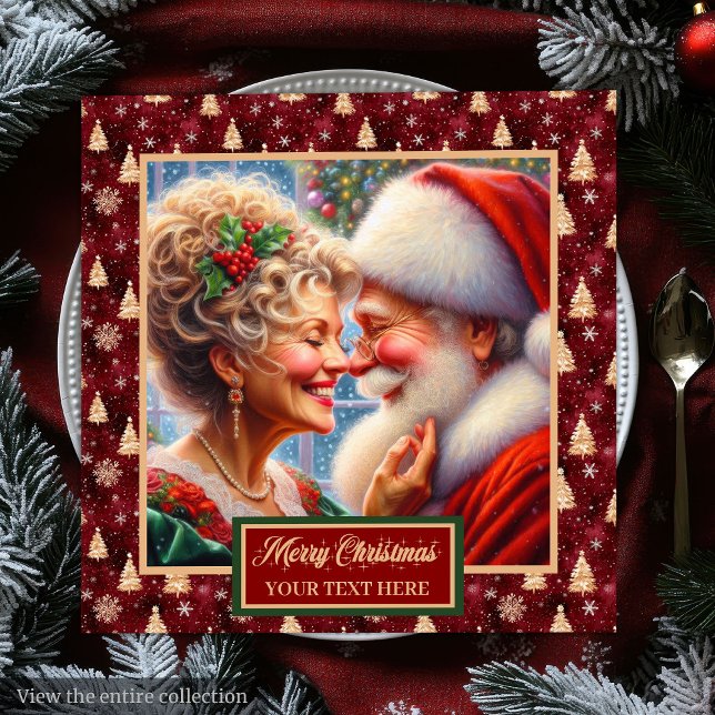 Claus Red Guld Grönt Napkins Pappersservett (Mr. & Mrs. Claus Red Gold Green Napkins)
