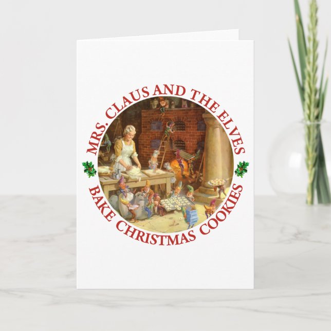 Claus & Santa's Elves Bake-julkakor Helgkort (Framsida)