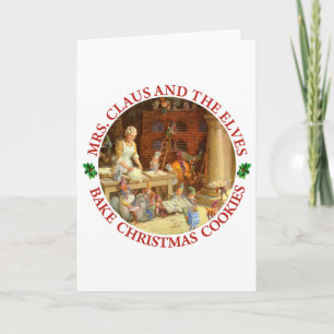 Claus & Santa's Elves Bake-julkakor Helgkort