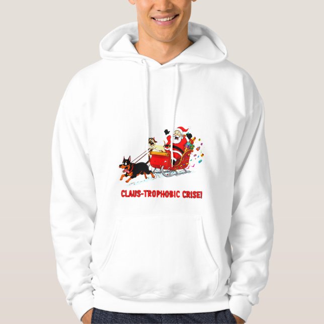 Claus-trophic Crise: Santa’s Wild Gift Run Hoodie (Framsida)