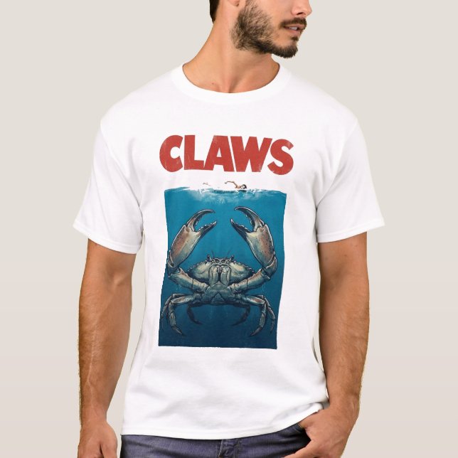 CLAWS Funny Crab Parody Shirt | Ocean Movie Spoof  T (Framsida)