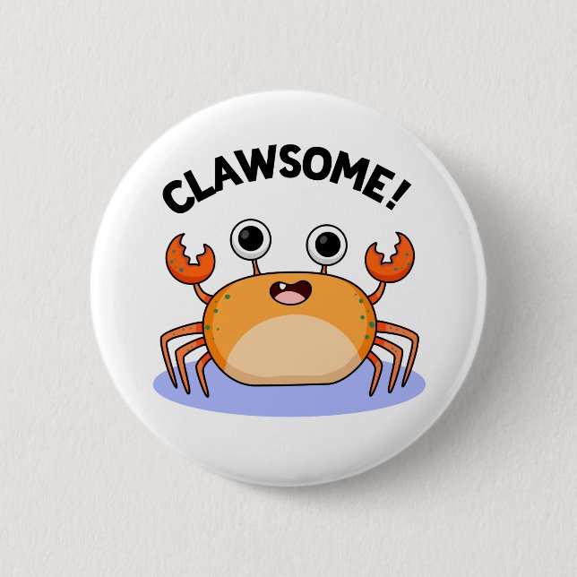 Clawsome Funny Fantastisk Crab Pun Knapp (Framsida)