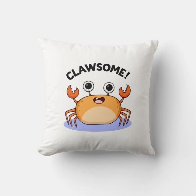 Clawsome Funny Fantastisk Crab Pun Kudde (Framsida)