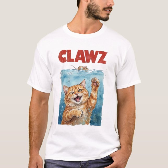 CLAWZ Funny Cat Parody Shirt | Cute Cat Movie  T Shirt (Framsida)