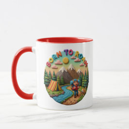 Clay Art “Born to Roam” Camping Adventure Scene Mugg