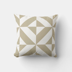 Clay Beige Geometric Deco Cube Mönster Kudde