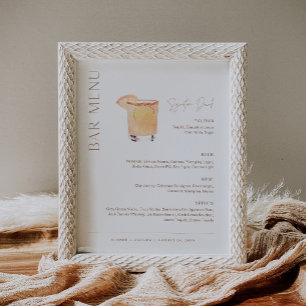 CLAY Bröllop Pub Menu, Namnteckning Drink Sign Poster