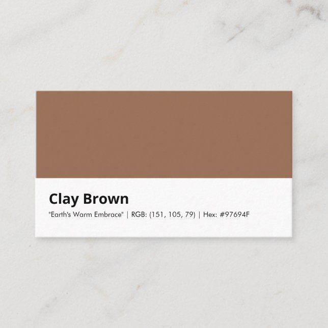 Clay Brown | "Earth's Warm Embrace" Visitkort (Framsida)