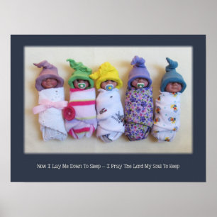 Clay Bundle Spädbarn, Barns Bedtime Prayer Poster
