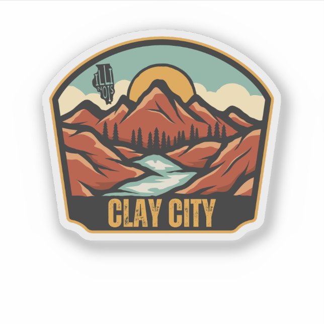 Clay City, Illinois  Klistermärken (Framsida)
