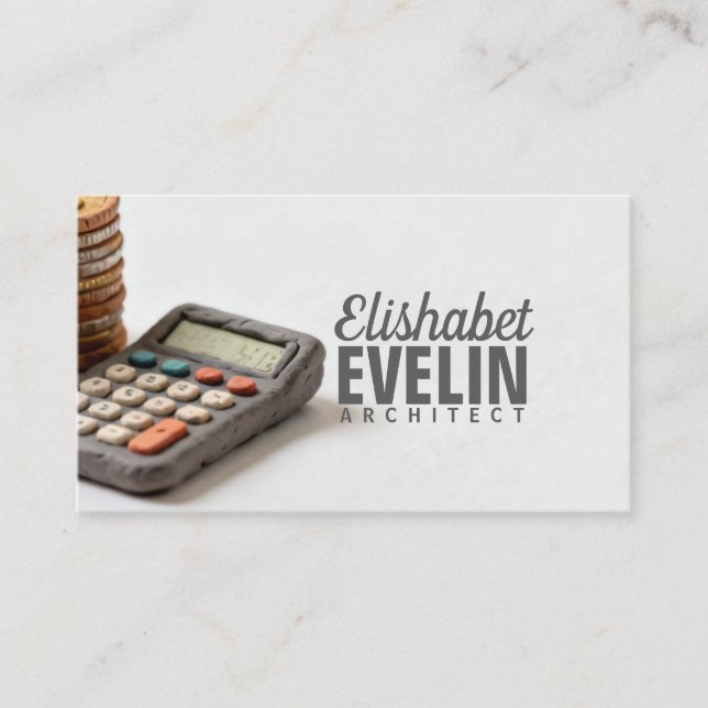 Clay-Crafted Financial Tools Visitkort (Framsida)