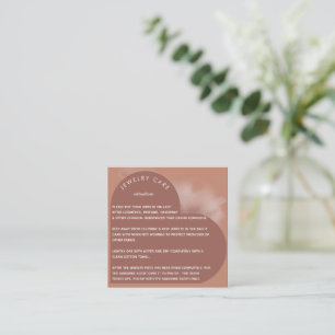 Clay Heart Arch Jewelry Care Instruction Tack Fyrkantigt Visitkort