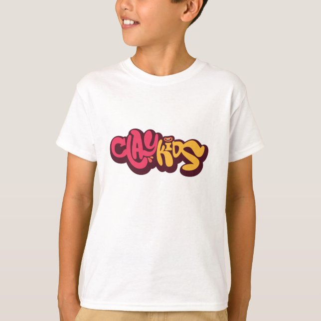 Clay Kids - Logo camiseta blanca T-shirt (Framsida)
