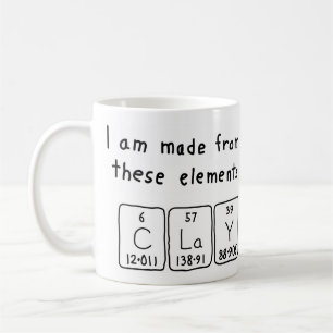 Clay Periodisk bord namn mugg