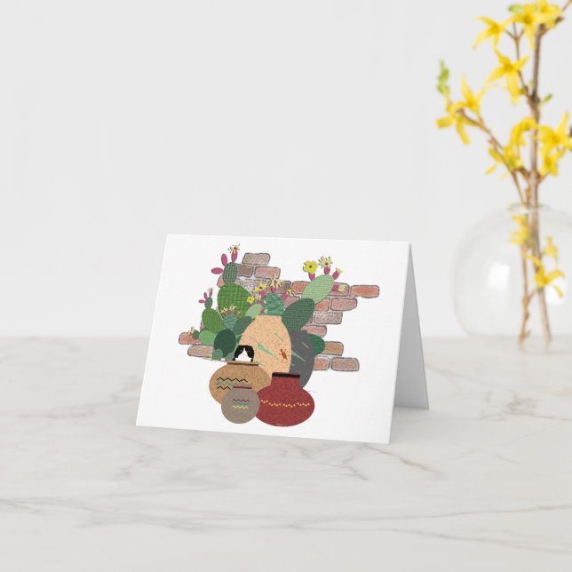 Clay Pots Greeting Card Kort (Gul blomma)