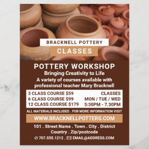 Clay Pots, Pottery Classes, Potters Advertising Reklamblad