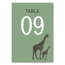 Clay Safari Giraffe, Rustic Bröllop Bordsnummer