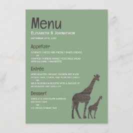 Clay Safari Giraffe, Rustic Bröllop Meny
