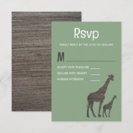 Clay Safari Giraffe, Rustic Bröllop OSA Kort