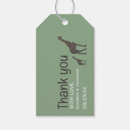 Clay Safari Giraffe, Rustic Bröllop Presentetikett