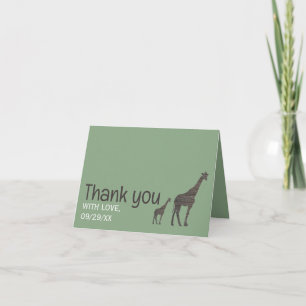 Clay Safari Giraffe, Rustic Bröllop Tack Kort