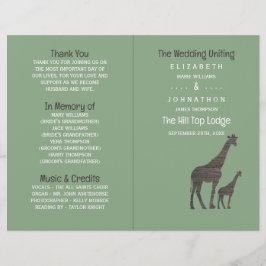 Clay Safari Giraffe, Rustic Bröllopsprogram