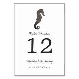 Clay Seahorse Beach Wedding Bordsnummer