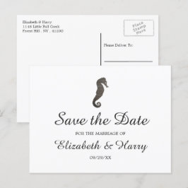 Clay Seahorse Beach Wedding Datumet Vykort