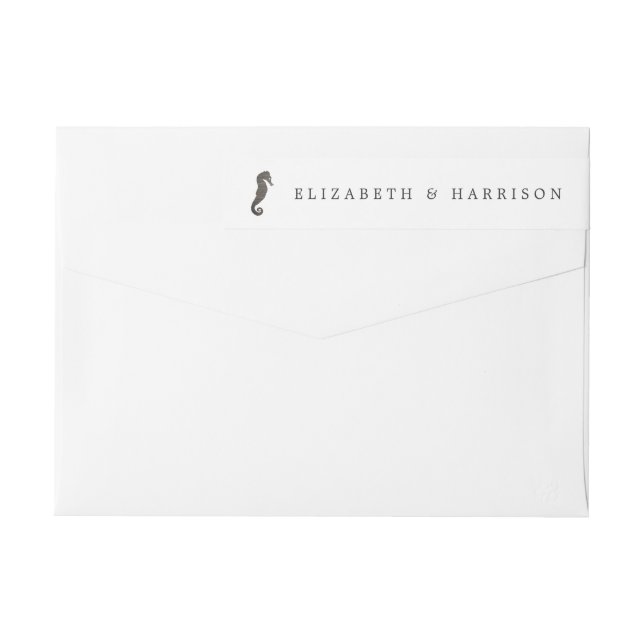 Clay Seahorse Beach Wedding Etikettband (Baksidan)