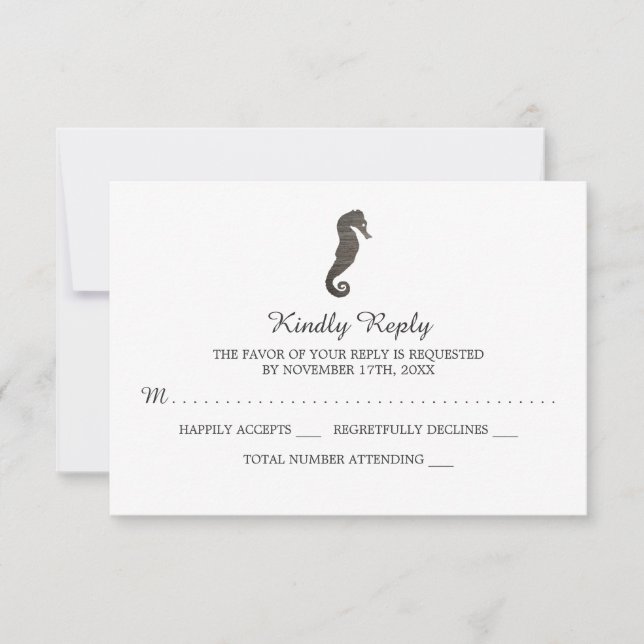 Clay Seahorse Beach Wedding OSA Kort (Framsida)