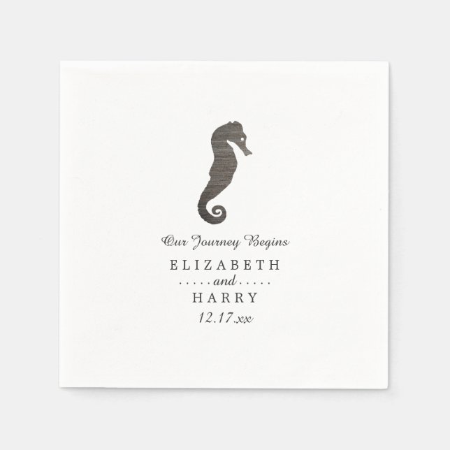 Clay Seahorse Beach Wedding Pappersservett (Framsidan)