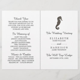Clay Seahorse Beach Wedding Programme
