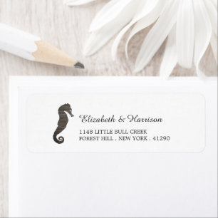 Clay Seahorse Beach Wedding Returadress Etikett