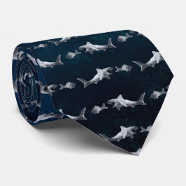 Clay Shark after Fish Blue Vatten Tiled Necktie Slips