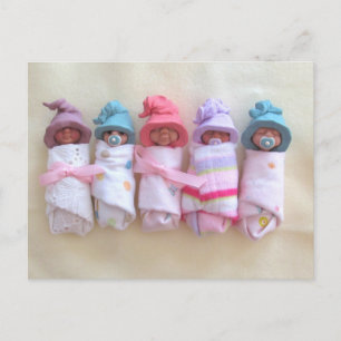 Clay Spädbarn, Elf Hats, Spipande, Sömvad, Cute Vykort