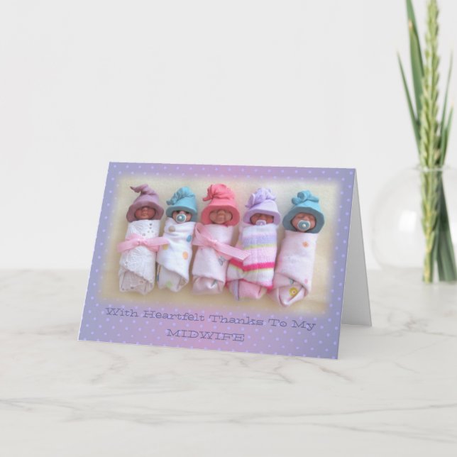 Clay Spädbarn: Tack till min barnmorska: skulpture Kort (Framsida)