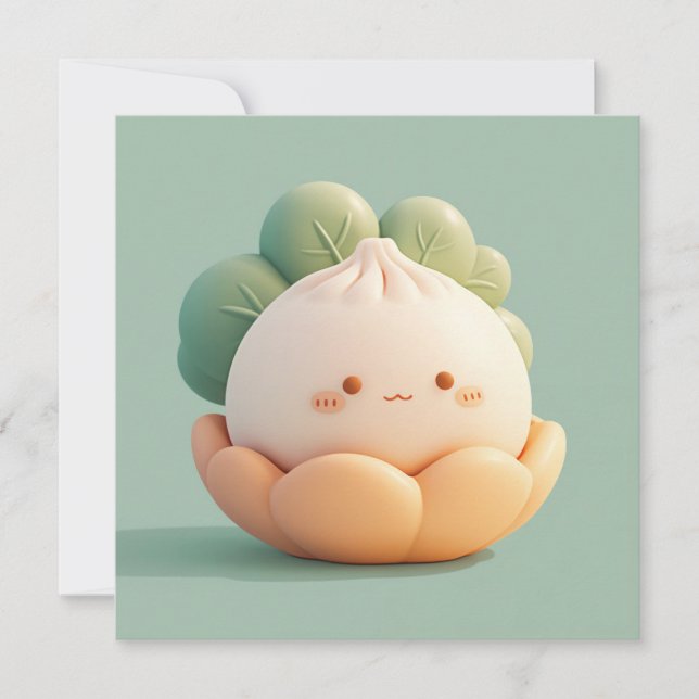 Clay Steamed Dumpling in Floral Bloom Postcard (Framsida)