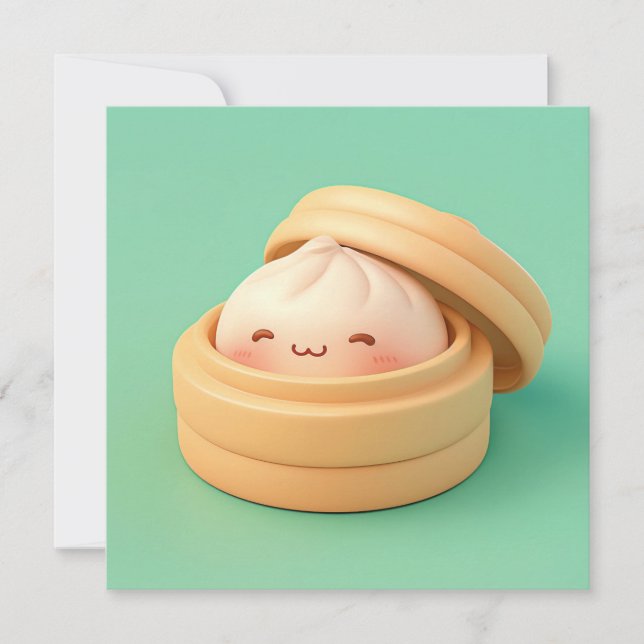 Clay Steamed Dumpling in Steamer Basket Postcard (Framsida)