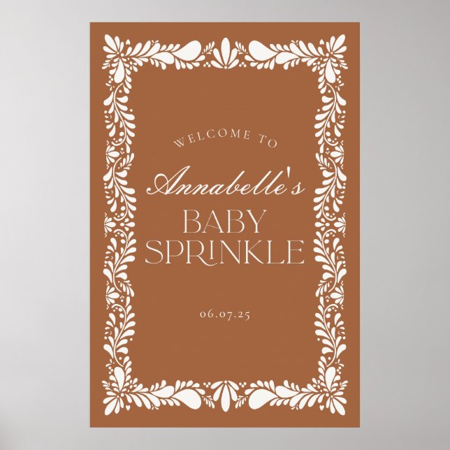 Clay Talavera Spain Fiesta Baby Sprinkle Välkommen Poster (Framsidan)