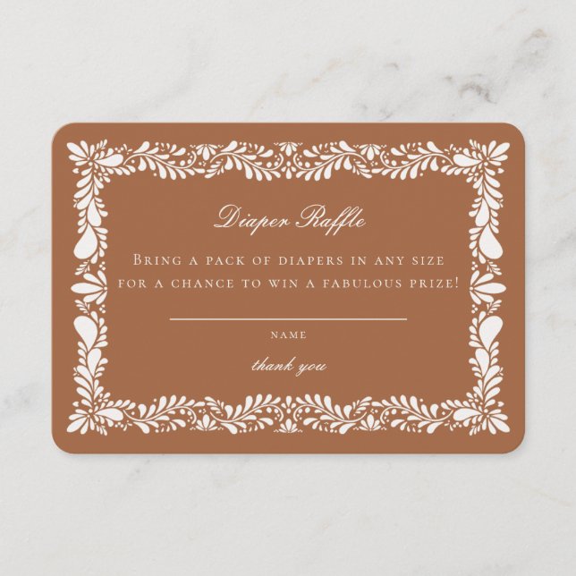 Clay Talavera Tile Diaper Raffle-inbjudan infognin Tilläggskort (Framsida)