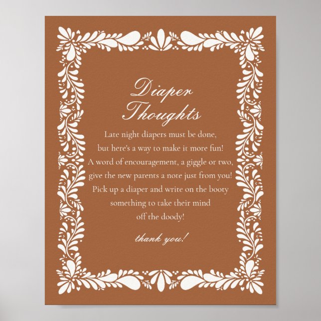 Clay Talavera Tile Diaper Thoughts Baby Shower Poster (Framsidan)